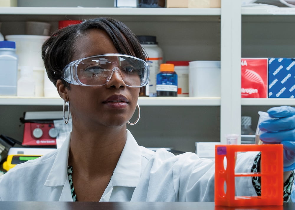 View of Zoetis scientists in lab