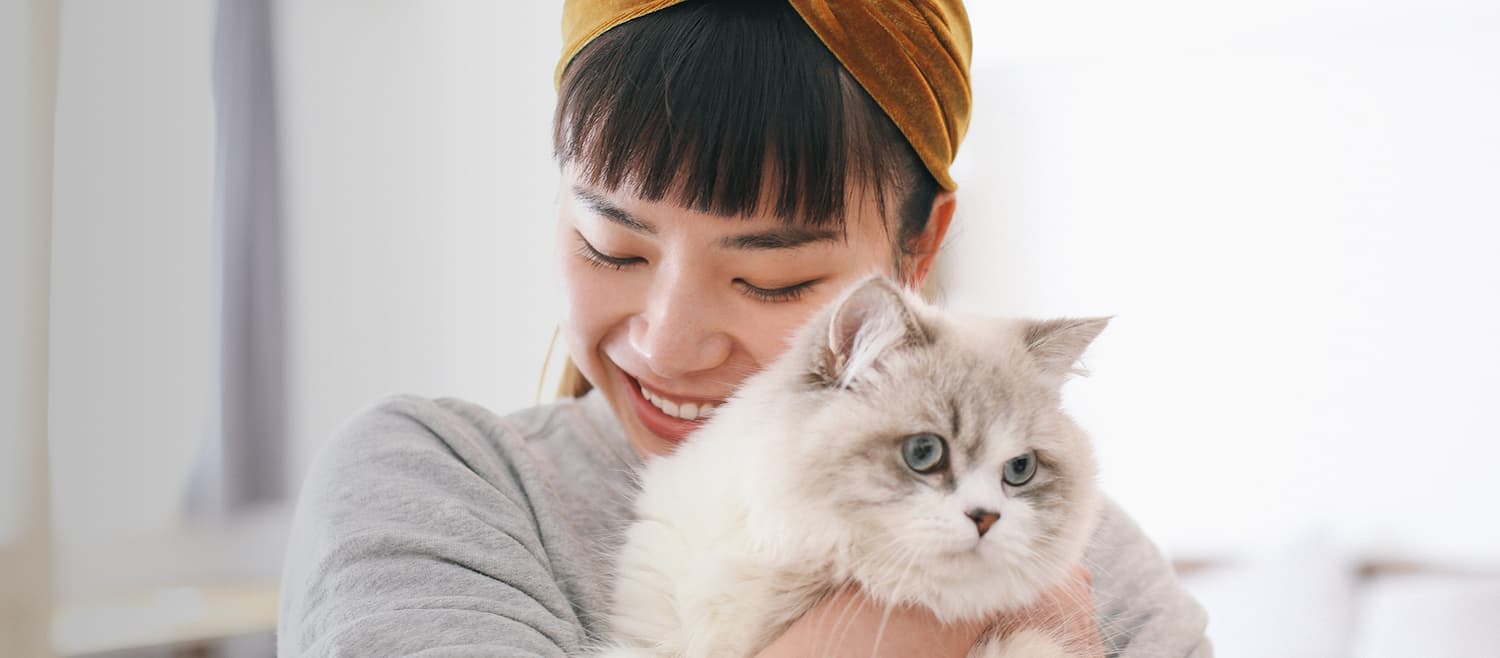 Woman with cat