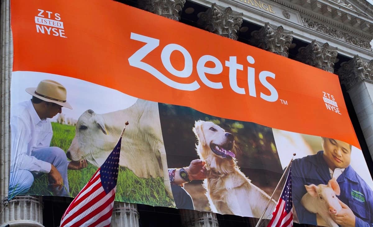 Zoetis branded sign from New York Stock Exchange