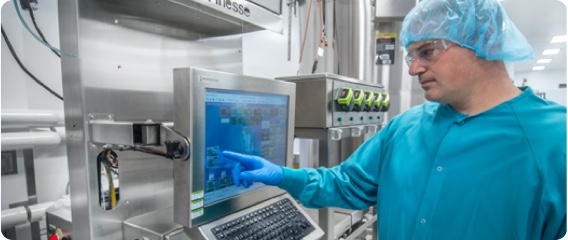 Worker in manufacturing facility