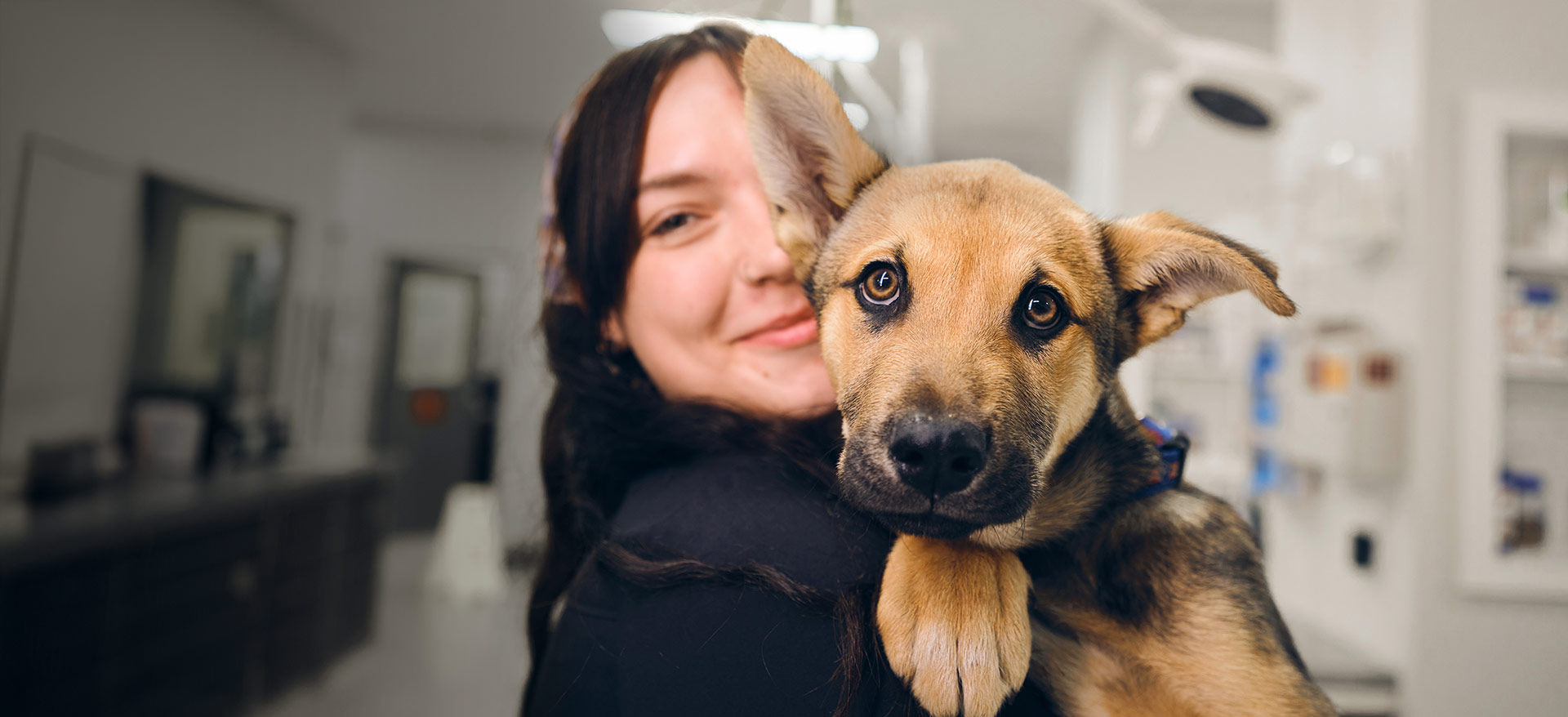 Dog with female vet - Zoetis